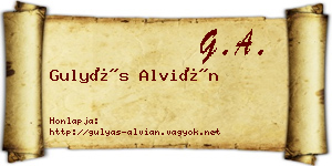 Gulyás Alvián névjegykártya